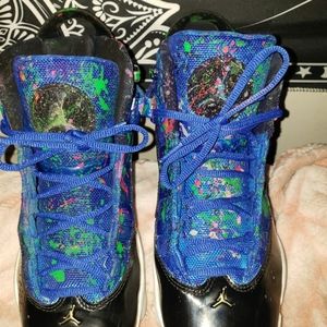 Custom jordan 11s 5y.blue/ multi cor